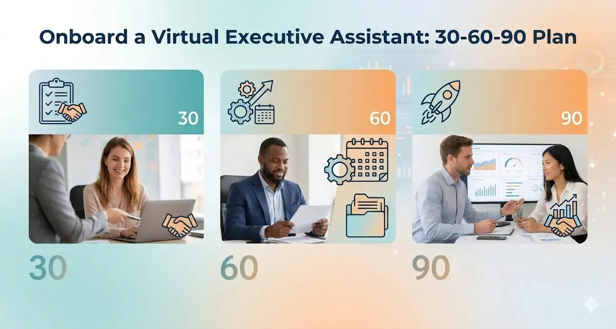 Onboard a Virtual Executive Assistant: 30-60-90 Plan